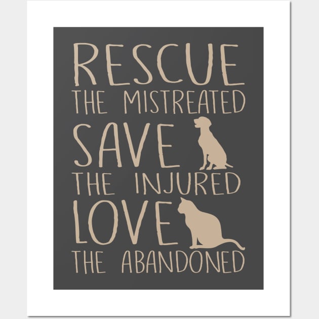 Rescue Save Love Pet Adoption Rescue Animals Wall Art by Wishtopia